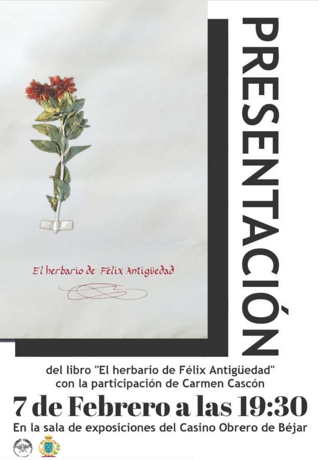 Cartel presentación del libro El herbario de Félix Antigüedad