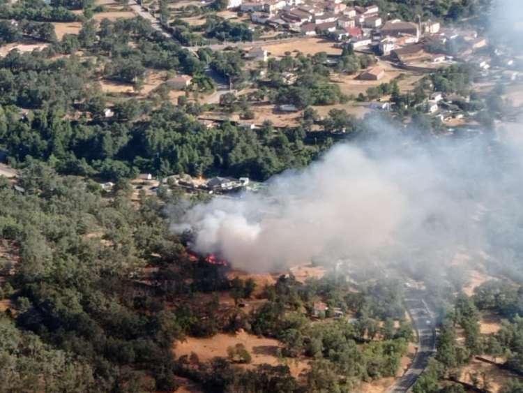 Fotografía aérea de la zona del incendio entre Navacarros y Vallejera de Riofrío