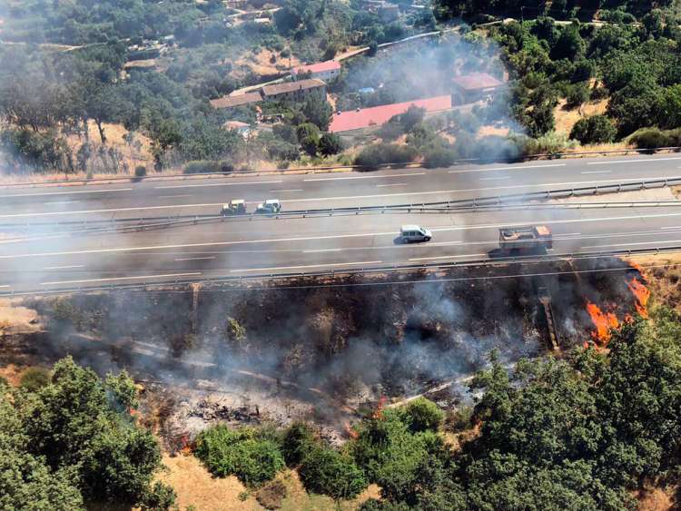 Fotografía aérea de la zona del incendio