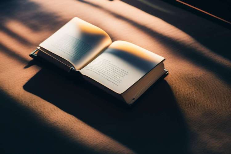 Imagen cenital de un libro de poesía