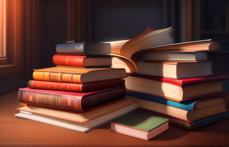 Libros amontonados  Libros Viajeros Maria Auxiliadora Béjar, IA