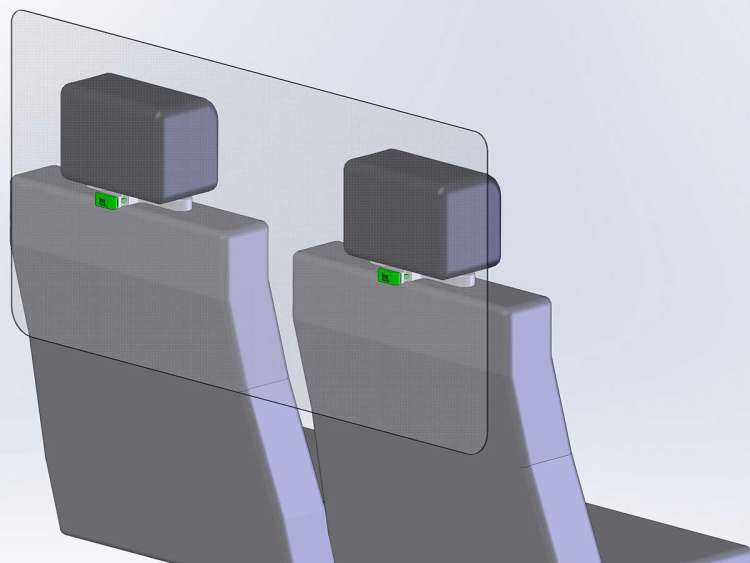 Recreación de la mampara para taxi