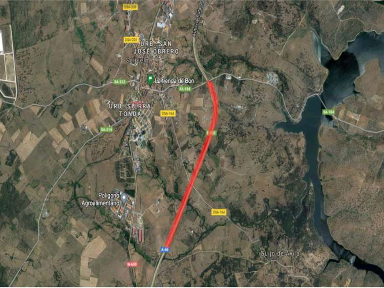 Tramo de la Autovía  A66 afectado por las obras