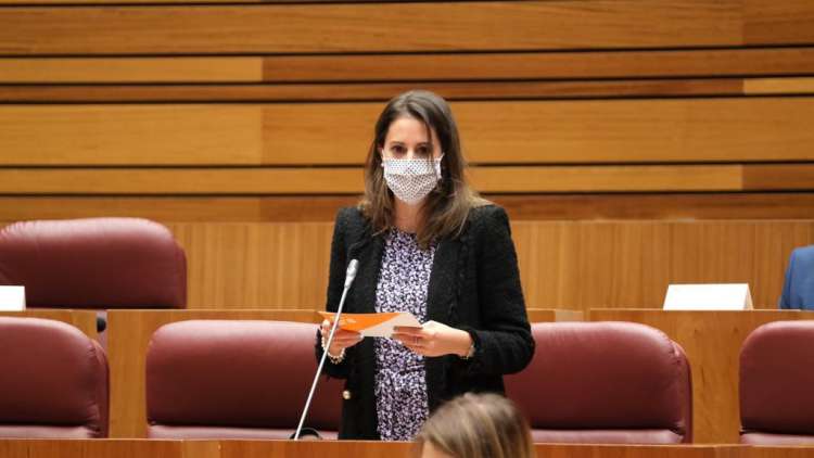 Maria Montero en el pleno de las cortes regionales