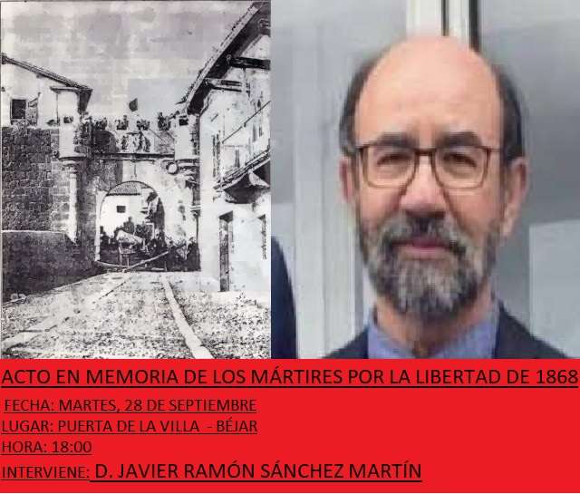 Cartel de la actividad con una composición de una foto antigua y de Javier R. Sánchez