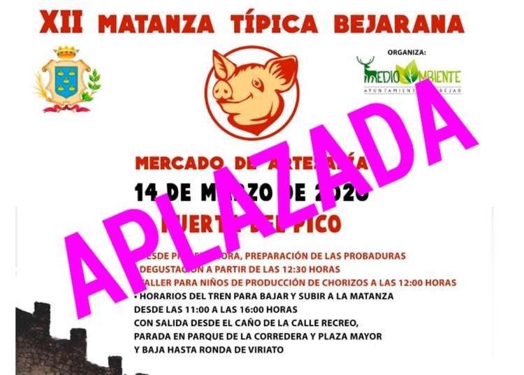 Vista parcial del Cartel anunciador de la actividad aplazada