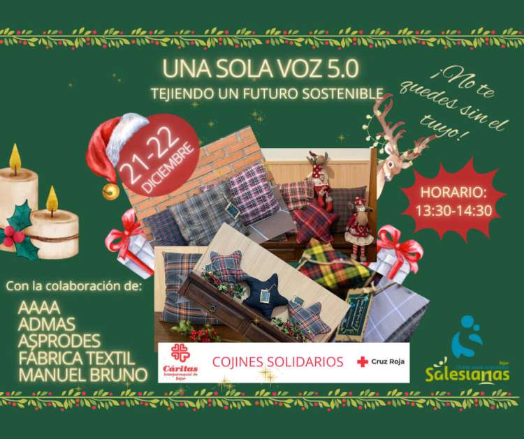 Cartel mercadillo solidario en el colegio María Auxiliadora de Béjar