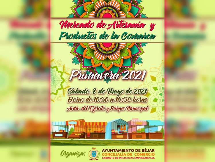Cartel del Mercado de Artesanía y Productos de la Comarca-Primavera 2021