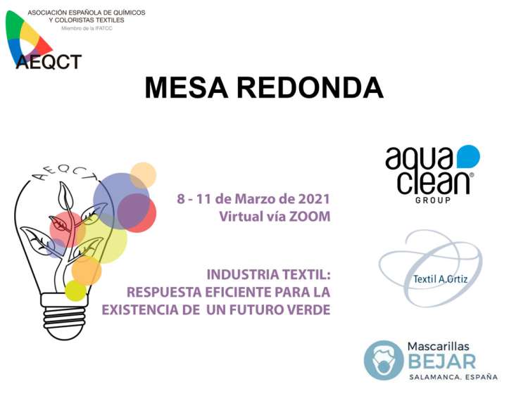 Cartel de la Mesa Redonda de la AEQTC - Por la existencia de un futuro textil verde