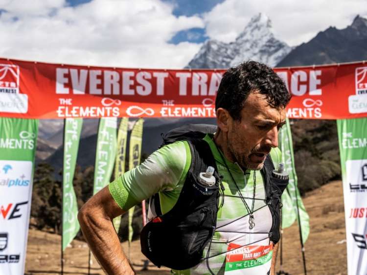 Miguel Heras tras cruzar la meta