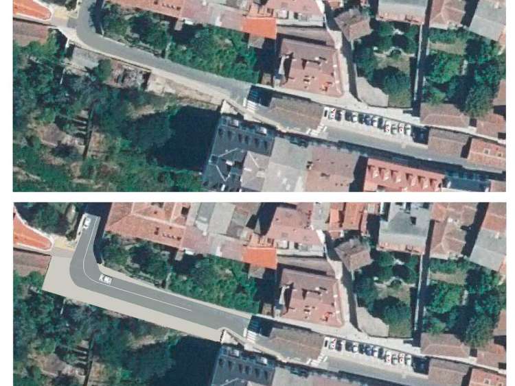 Montaje del retranqueo de la Calle Colón