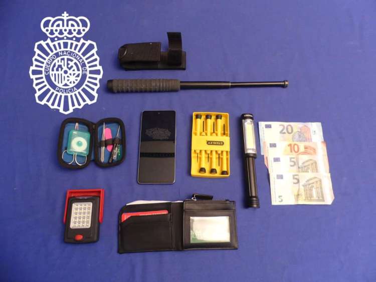 Objetos incautados por la Policia Nacional de Salamanca