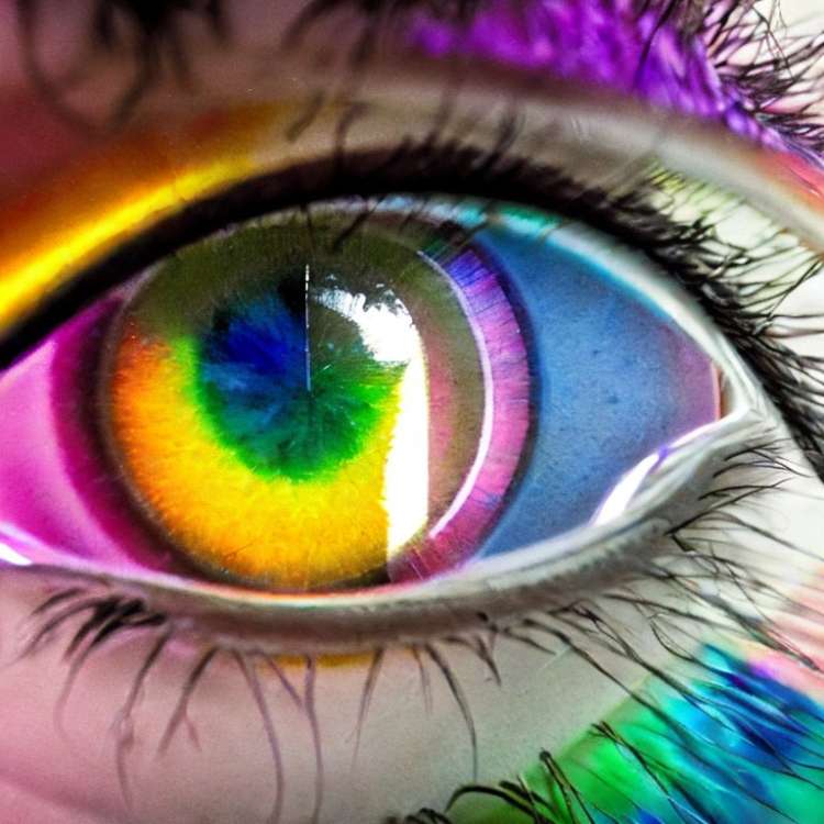 Un ojo a través de un prisma