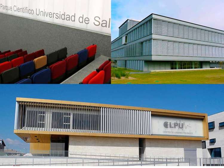 Collage con imágenes del Parque Científico de la USAL