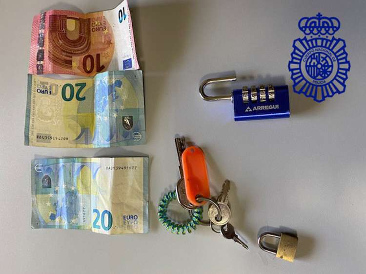 Artículos intervenidos en la detención