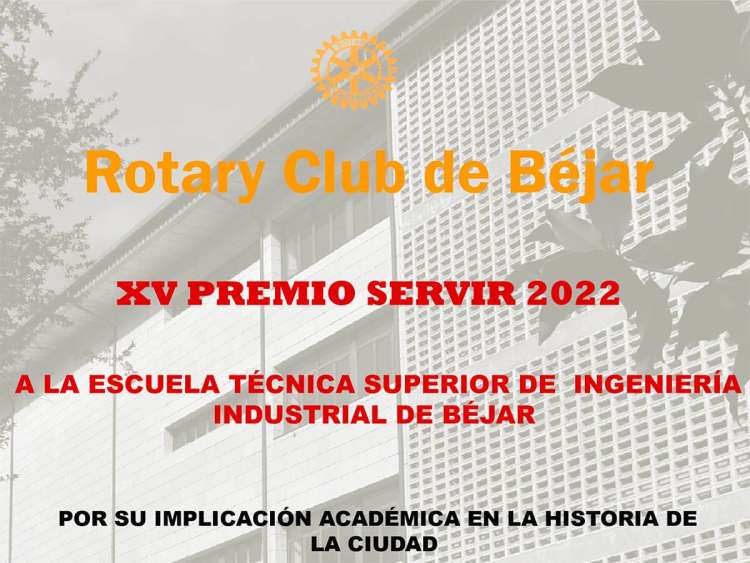 Premio Servir 2022 Rotary Club de Béjar