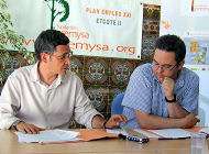 Antonio Caldera y Juan Martínez de Marañón en rueda de prensa