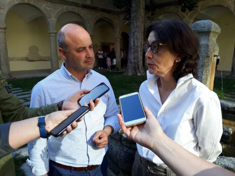 David Castaño y Francisca Andrés durante el acto de campaña de Ciudadanos