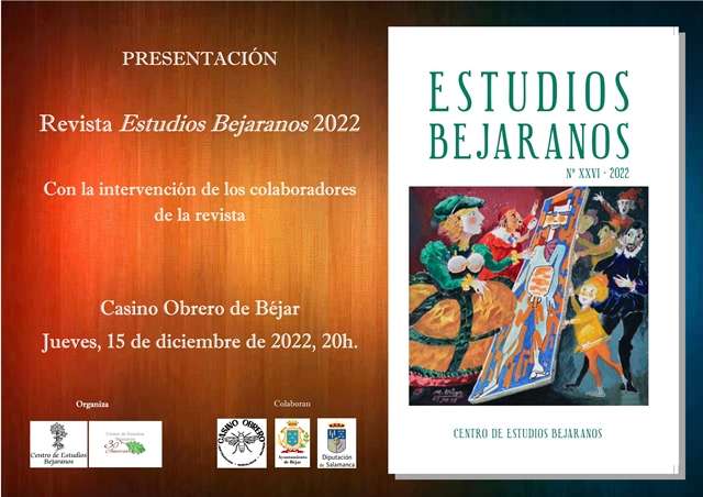 Cartel de la presentación de la edición XXVI de la revista del Centro de Estudios Bejaranos