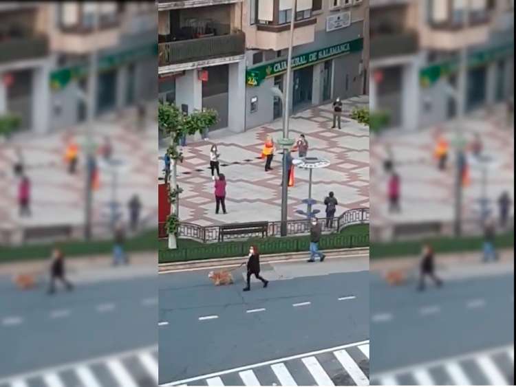 Imagen extraida de uno de lso videos de las protestas en La Corredera