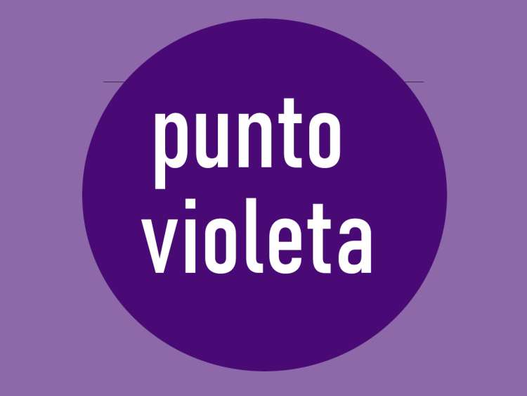 Circulo morado con el texto Punto Violeta