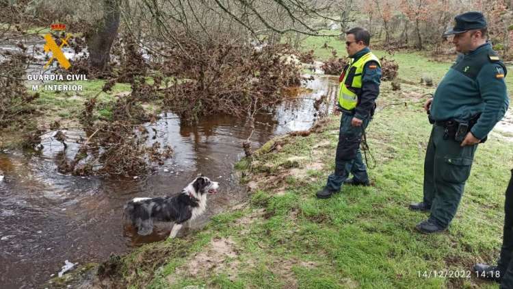 Efectivos durante la búsqueda y posterior rescate del agente forestal en Guadramiro
