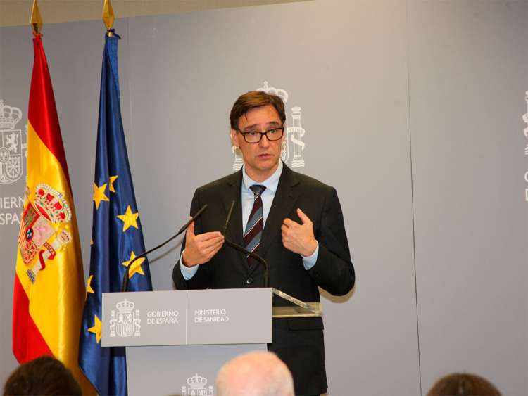 Salvador Illa durante una rueda de prensa