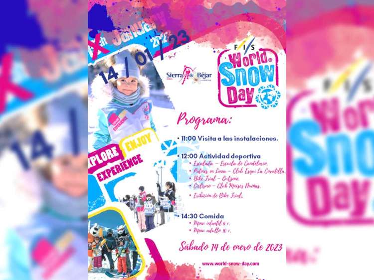 Cartel con el programa del Snow Day en la Covatilla de Béjar 