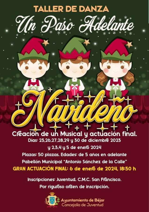 Cartel del taller de Danza en Béjar