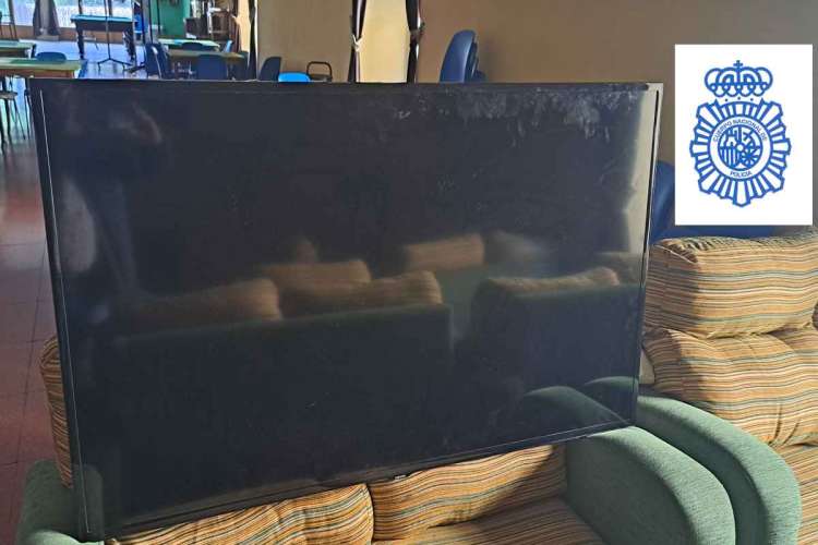 Televisor recuperado por la Policía Nacional