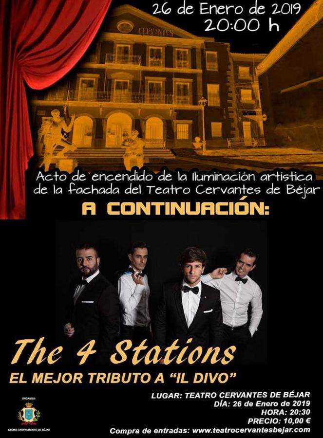 Cartel anunciador del concierto de música "The 4 station"