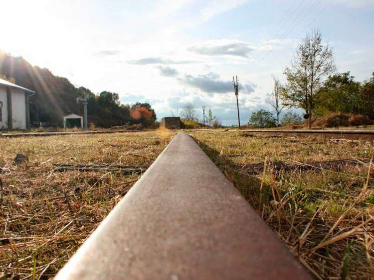 Vías del tren a su paso por Béjar antes de ser desmanteladas