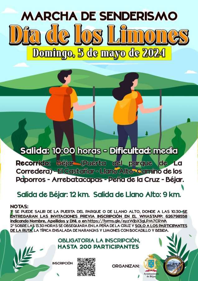 Cartel Marcha Senderista Los Limones, Béjar 2024