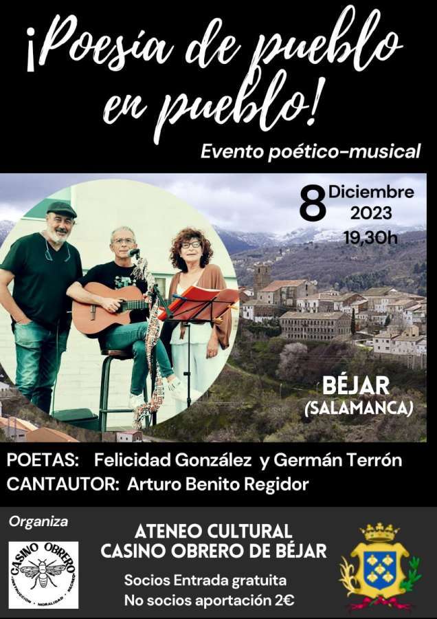 Cartel evento Poético-Musical "Poesía de pueblo en pueblo"