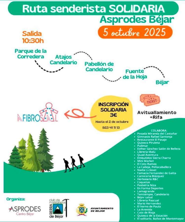 Cartel Ruta Solidaria Asprodes. Béjar. 5 de octubre de 2025