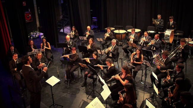 Banda Municipal de Música de Béjar durante un concierto en el Teatro Cervantes