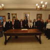 Foto de familia premiados, representantes públicos y cargos del Casino Obrero de Béjar