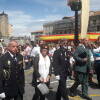 Alcaldesa, Elena Martín Vázquez, durante la procesión