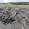 Pavimento deteriorado en los accesos de La Covatilla, Béjar