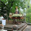 Virgen del Castañar durante la eucaristía en la Plaza de los Tilos