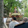 Virgen del Castañar durante la eucaristía en la Plaza de los Tilos