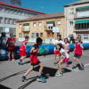 Jugando un partido de baloncesto en la plaza de Santa Teresa en Béjar