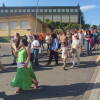 Personas marchan en Béjar con pancartas y banderas palestinas en apoyo a Palestina