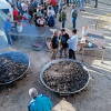Celebración del Mejillón Rock en la localidad de San Martín del castañar, preparación de los mejillones