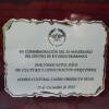 Detalle de la placa de reconocimiento del Casino al CEB