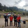 Autoridades posando para la foto en el simulacro