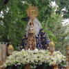 Virgen del Castañar durante la eucaristía en la Plaza de los Tilos