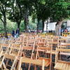 Plaza los Tilos vacía por la lluvia