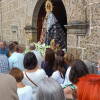 Virgen del Castañar durante la salida de la iglesia