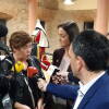 La alcaldesa de Béjar y la titular de Industria atienden a los medios de comunicación